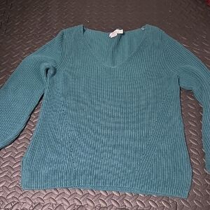 Reitmans Teal V-Neck Sweater for Women